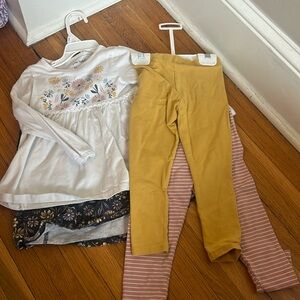 Cynthia Rowley mix and match set long sleeved shirts and pants, set of 4 2T